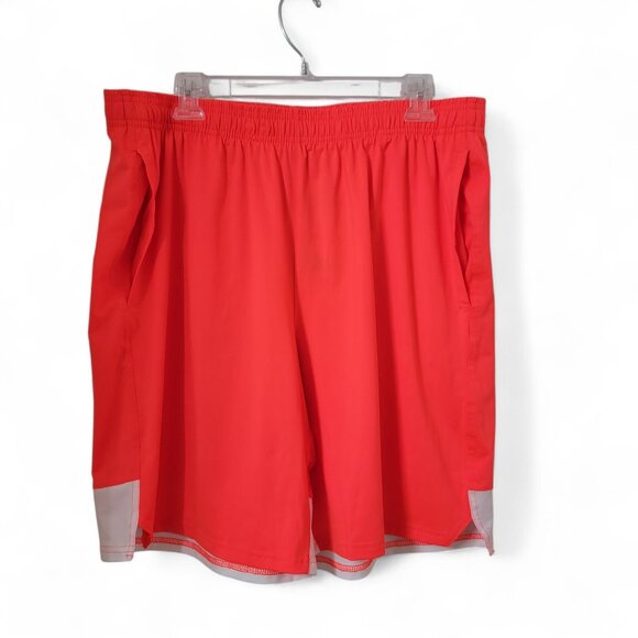 Under Armour Size XL Flourescent Orange w/ White Trim Loose Stretch Train Short - Picture 1 of 11
